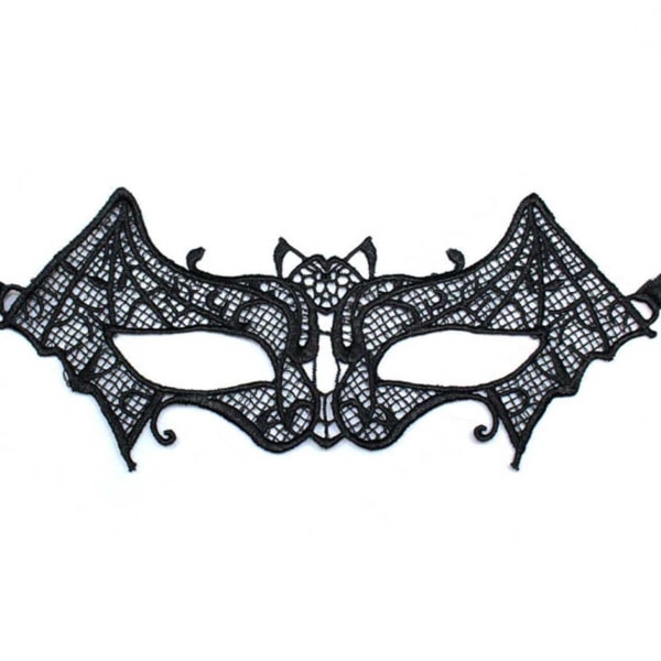 Masked Mask in Lace - Venetian Masquerade Mask Halloween svart
