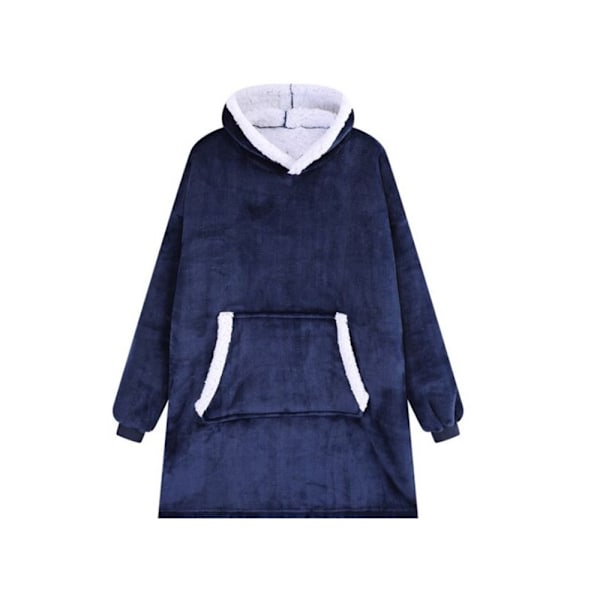 Snuggie Hettegenser Teppe Oversize filtgenser Mørkeblå grå