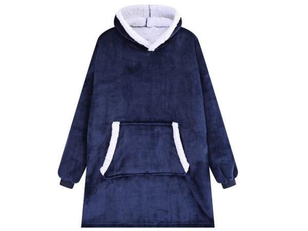 Snuggie Hoodie Blanket Oversize Filttröja Mörkblå grå