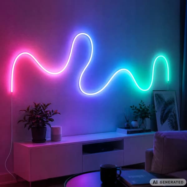 RGBIC 360° Neon LED -nauha 5 m Bluetoothilla ja sovelluksella