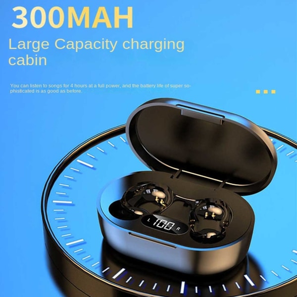 TWS Helt Trådlösa In-Ear Hörlurar Laddfodral med Display Svart svart