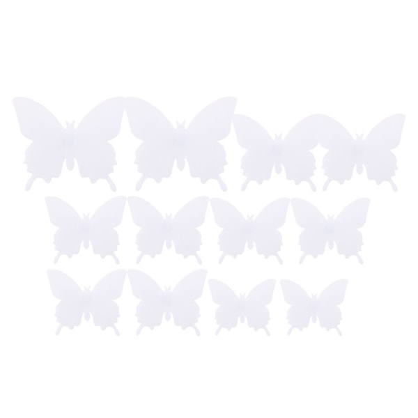 Väggdekoration 12-pack Fjärilar 3D Väggdekal Stickers Väggdekor (Vit) vit