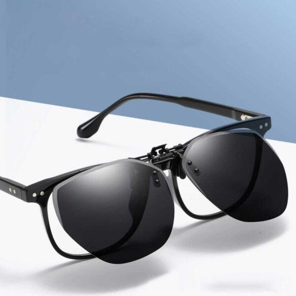Klip -på solbriller til briller dag/nat - grå grå e05a | Grå | Fyndiq