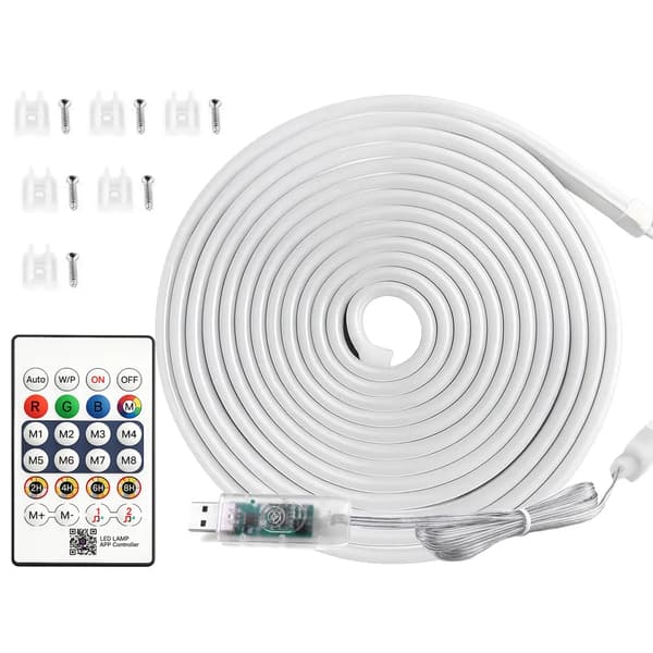 Neon LED Strip RGB 5m Bluetooth App vedenpitävä joustava