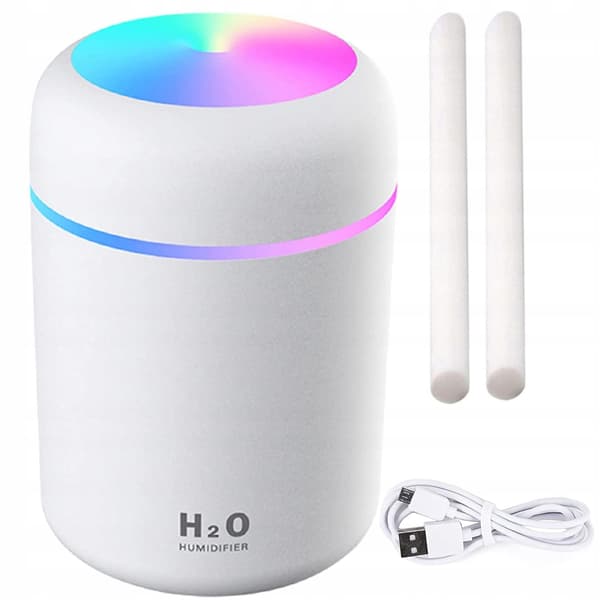 Luftfuktare Mini USB – Aromadiffuser med RGB Ljus & Ultrasonisk Mist