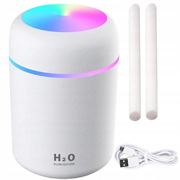 Luftfukter Mini USB – Aromadiffuser med RGB-lys og ultrasonisk damp
