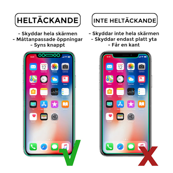 Heltäckande iPhone X Skärmskydd Nanoedge transparent