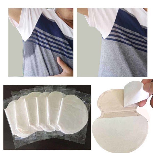 10-pakke selvklæbende svedbeskyttelse til tøj hvid