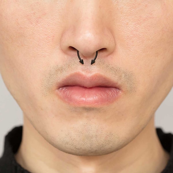 Magnetisk falsk næse ring septum nasal piercing sort sort