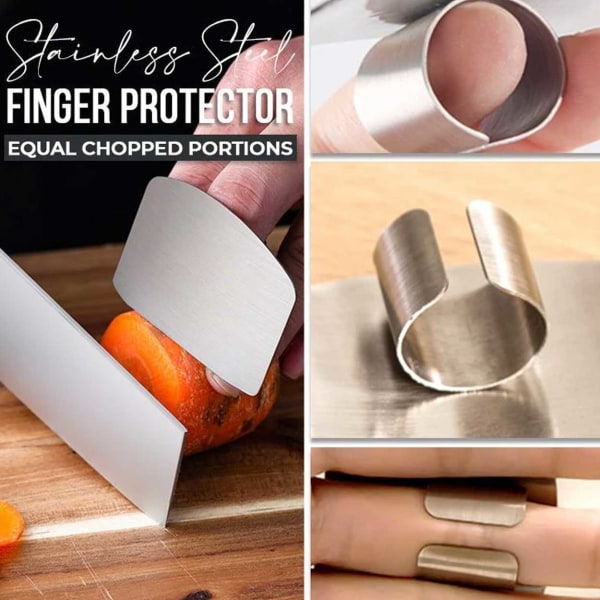 Fingerskydd Rostfritt Stål - Skärning Grönsaker, Kött silver