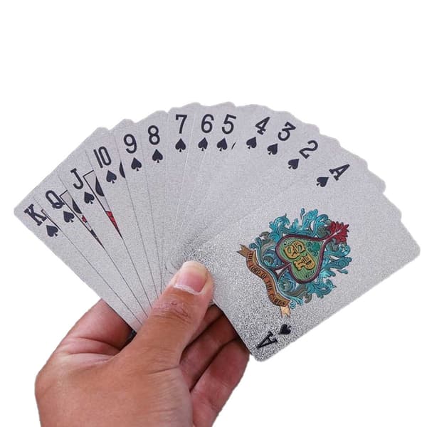 Forgyldt spillekort pokerkort i sølv dollars sølv