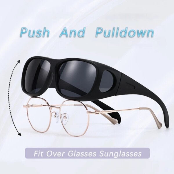 Suncover's solbriller uden for briller Læser briller gul glas sort