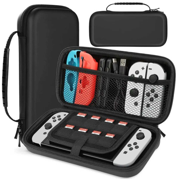 Hård Förvaringsväska för Nintendo Switch Oled Svart svart