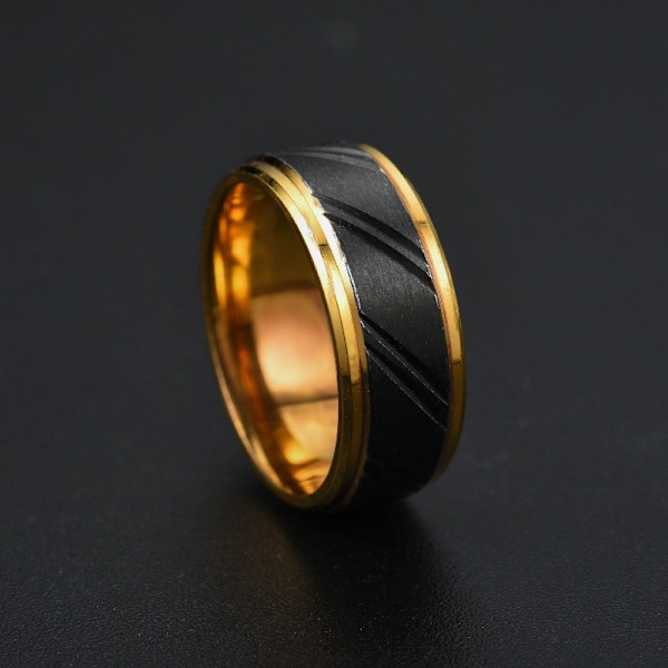 Elegant Ring Guld Svart 9