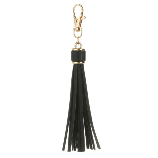 Key ring ruskind læder kvast sort sort
