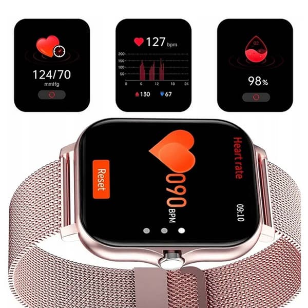 FitPro Android iOS Smartwatch med 2 armband, bluetooth och hälso-funktioner Rosa rosa