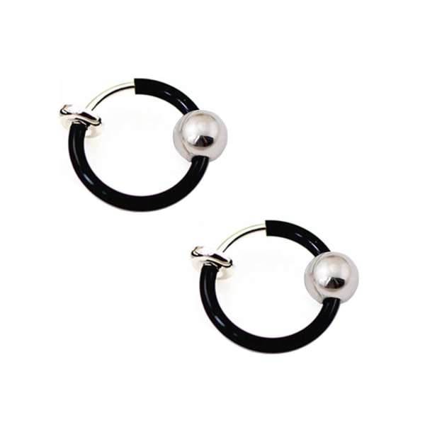 2-pakke sort clip-on næse ring falsk piercing næse septum sort