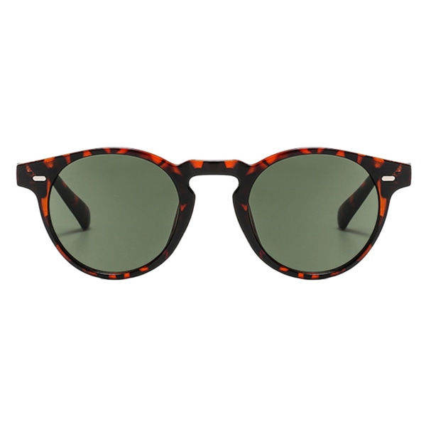 Rund skildpadde -mønstret solbriller grønt glas brun