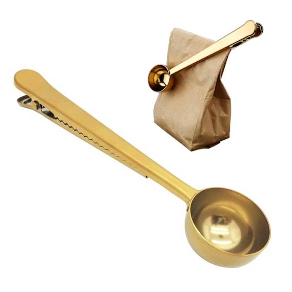 Kaffemått med Klämma Guld - Sked med Påsklämma för Kaffe guld