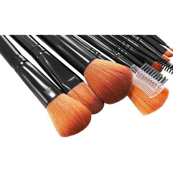 Makeup børster 12-pak med etui sort