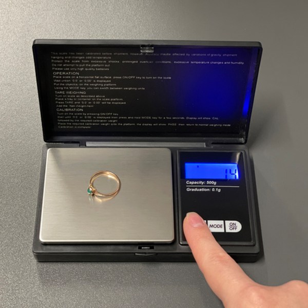 Hopfällbar Digital Fickvåg | Hög Precision Smyckesvåg 0.1-500g svart