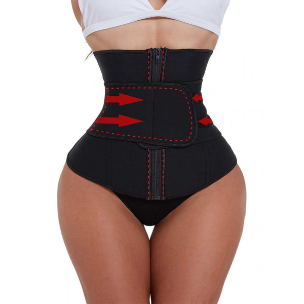 Träningskorsett Midjetränare Waist Trainer Shapewear Midjebälte 3XL svart XXXL