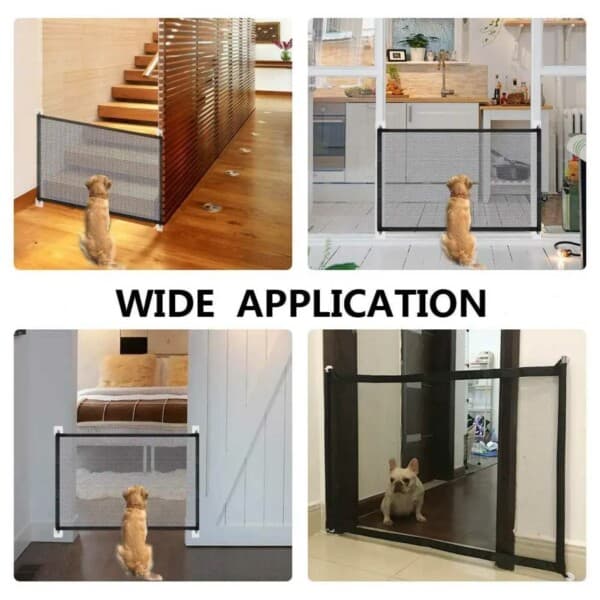 Selvklebende Hundeport og Barneport 110x72cm Sort svart