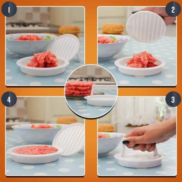 Hamburger Press for Perfect Burgers - Hamburger Form Patty Maker hvit