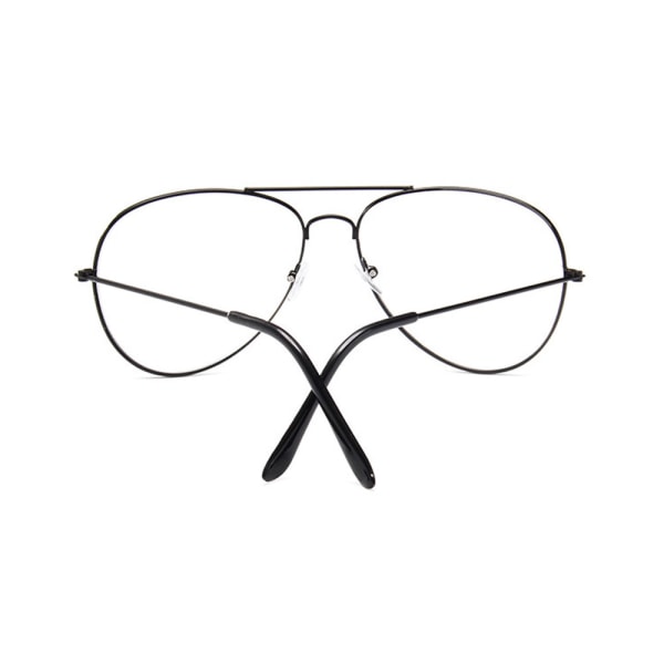 Sorte pilotbriller klart glas aviator klart glas sort