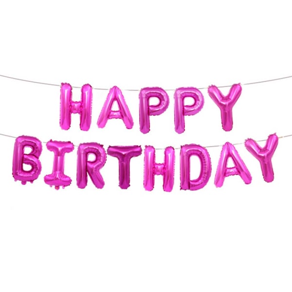 Tillykke med fødselsdagen balloner fest fødselsdag Kalas pink metallic pink