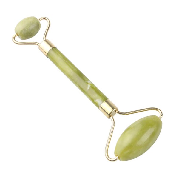 Naturlig Jade Roller Gua Sha Ansiktsverktyg Mineralsten grön