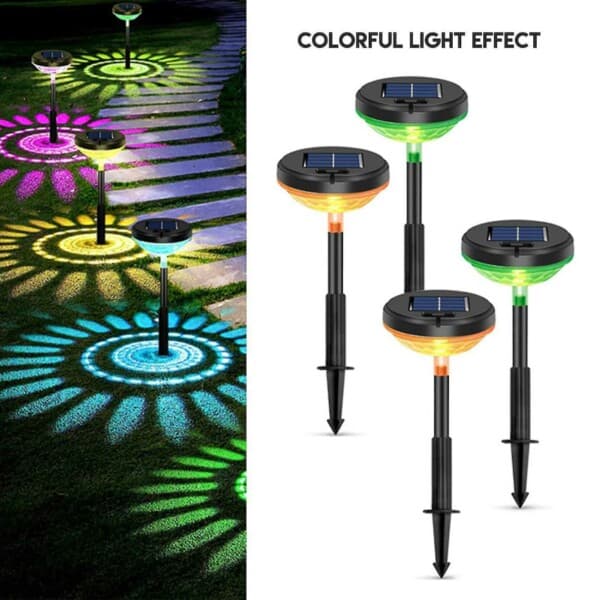 2-Pack Solcell Markspjut RGB svart