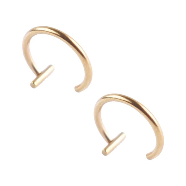 2 -pakk falske leppepiercing uten hull Fake Lip Ring - Gull gull