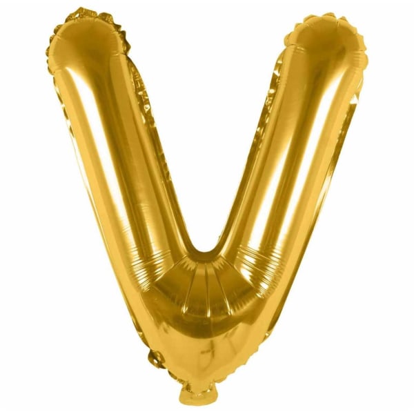 Brev ballon guld 80cm store bogstaver: v V