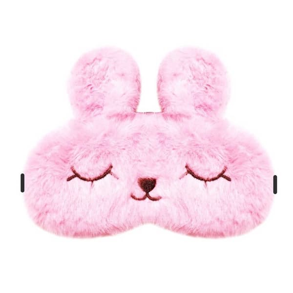 Sød blød lurry pink soveworm øje mask fly rejse kanin pink one size