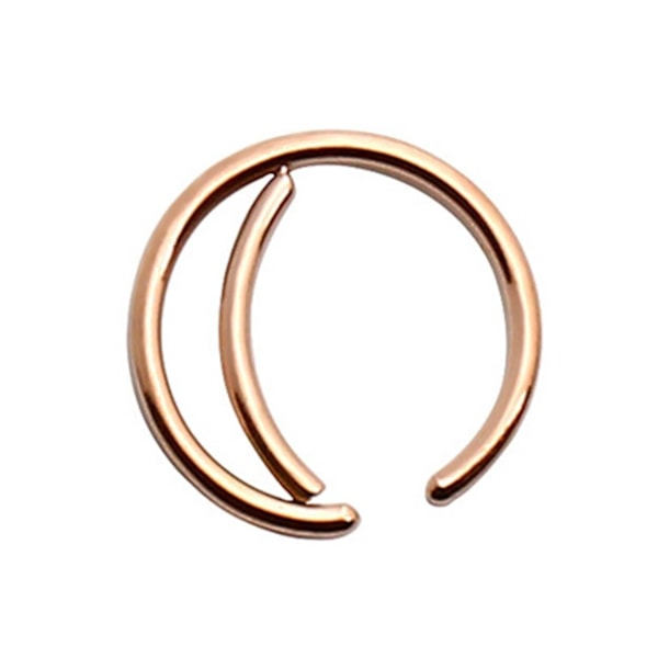 Fake Nese Ring Dobbel Septum Piercing Clip-On Rose Gold