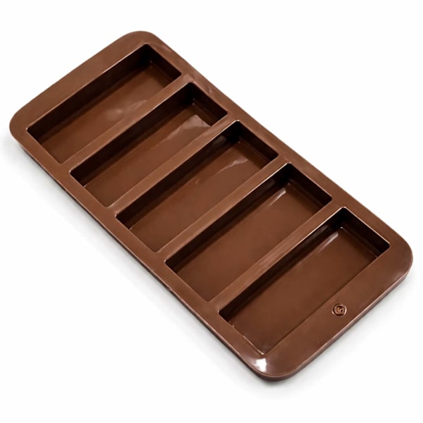 Silikoneform til bars og chokolade – aflange chokolader, 5 rum