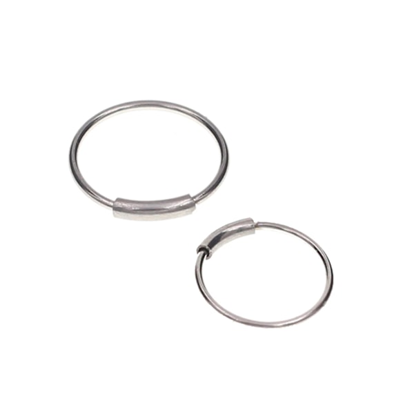 2-pack sølv falske piercing ører leppe nese septum leppe sølv