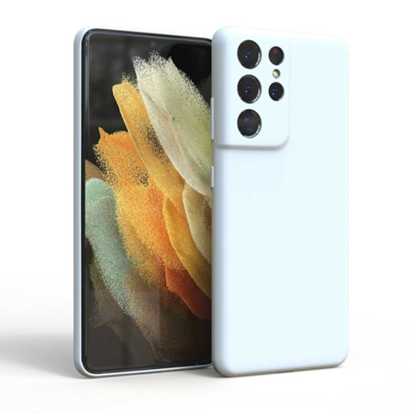 Tynn hvit galakse S21 Ultra Shell Mobile Shell med linsedeksel hvit