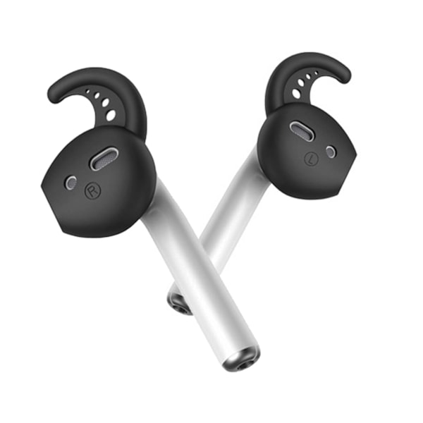 AirPods Earpads Öronkrokar Silikon Krokar Earhooks Svart svart