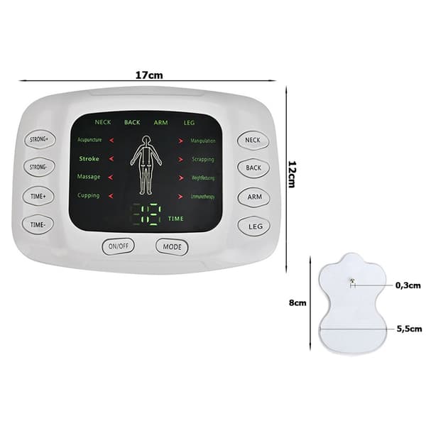 TENS Elektrostimulator til muskel- og nervemassage EMS hvid