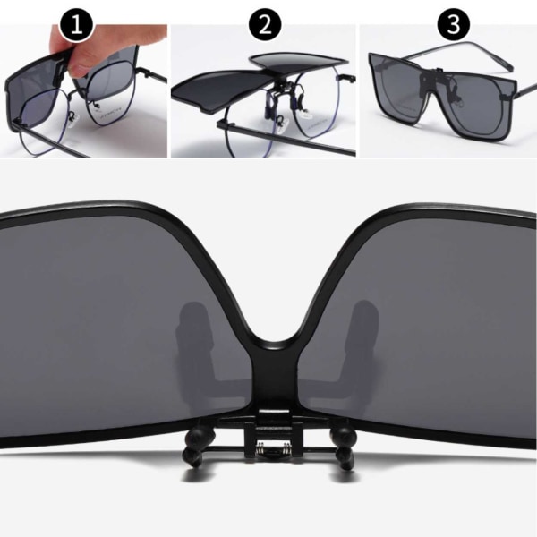 Sport Clip On aurinkolasit Flip Up Black musta