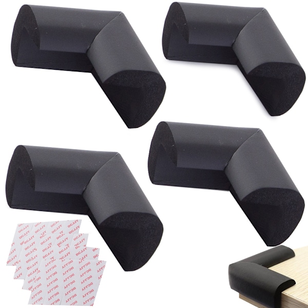 Hjørnebeskyttelse i Foam 4-pack Black