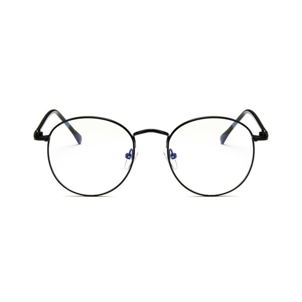 Runde briller klart glas uden styrke sort sort