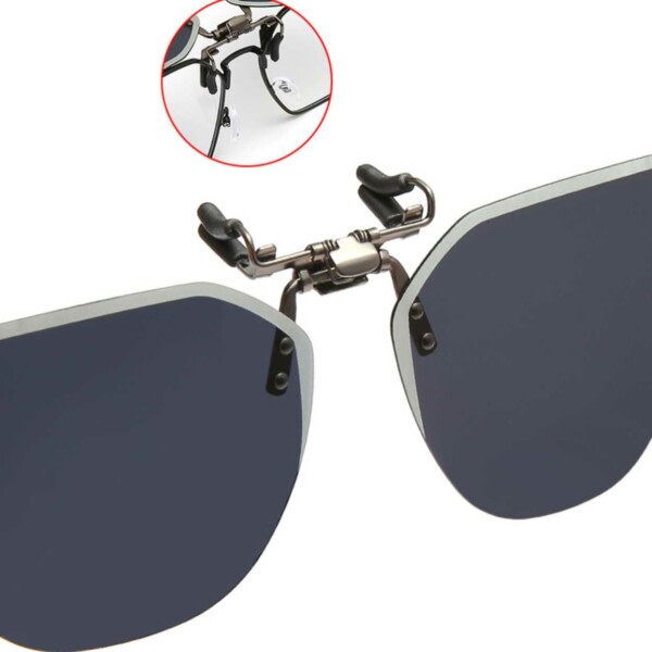 Metalklip -på solbriller til briller - sort sort