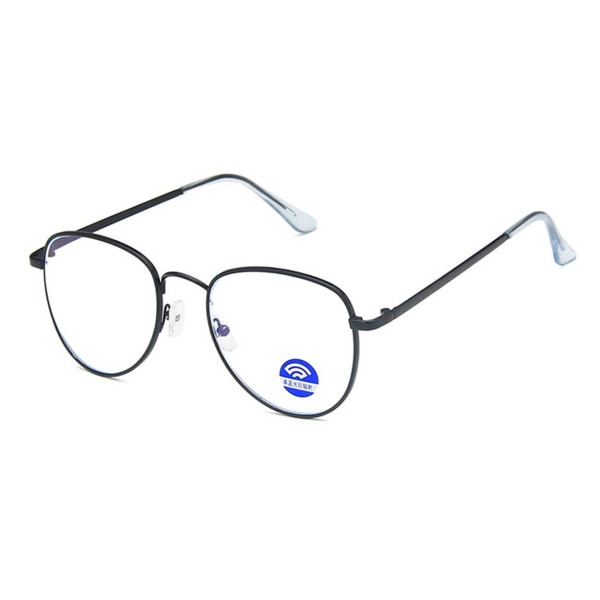 Ovala Datorglasögon med Blåljusfilter utan Styrka - Svart svart