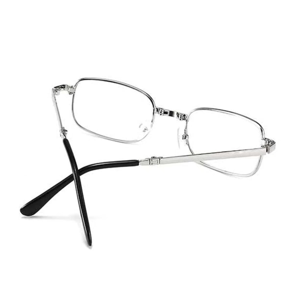 Sammenfoldelige læseglas med case briller styrke 1,0 sølv sølv