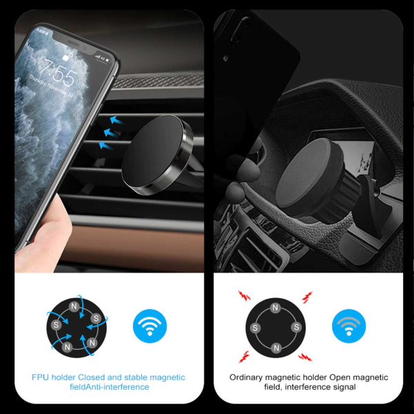 Magnet Mobile Holder til bilventilationsgriller bilholder sølv sølv