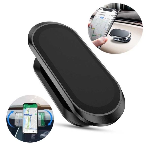 360 Rotatabel bilholder med magnet til mobil sort sort