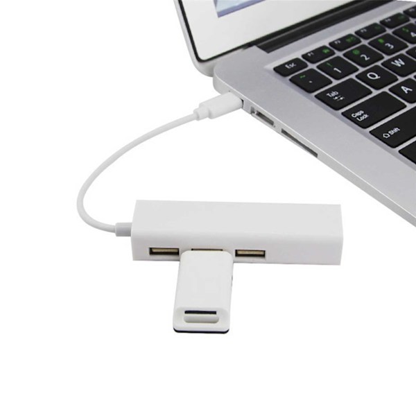 USB-C Netværksadapter RJ45 HUB Network Connection over USB hvid